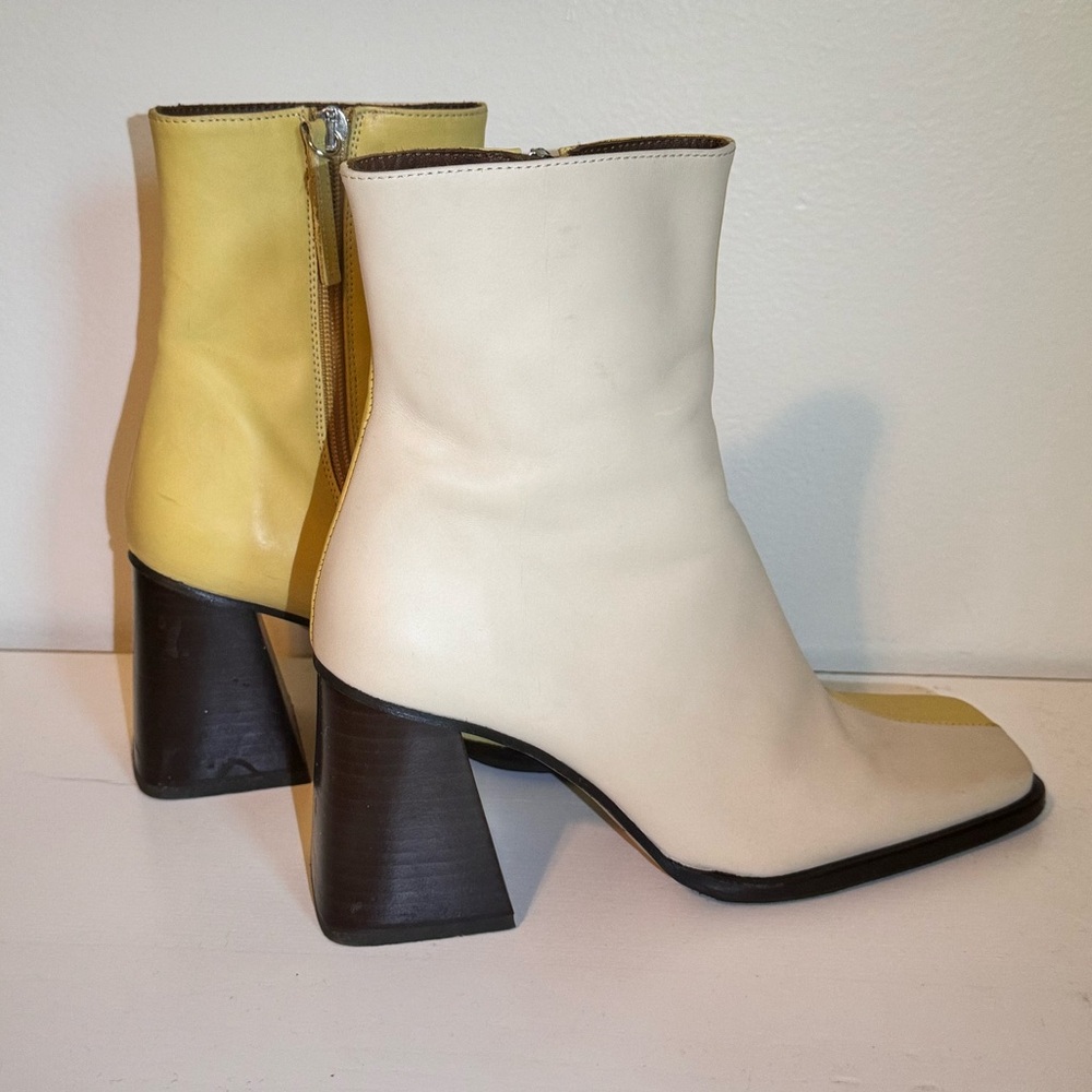 South Bicolor Leather Ankle Boots